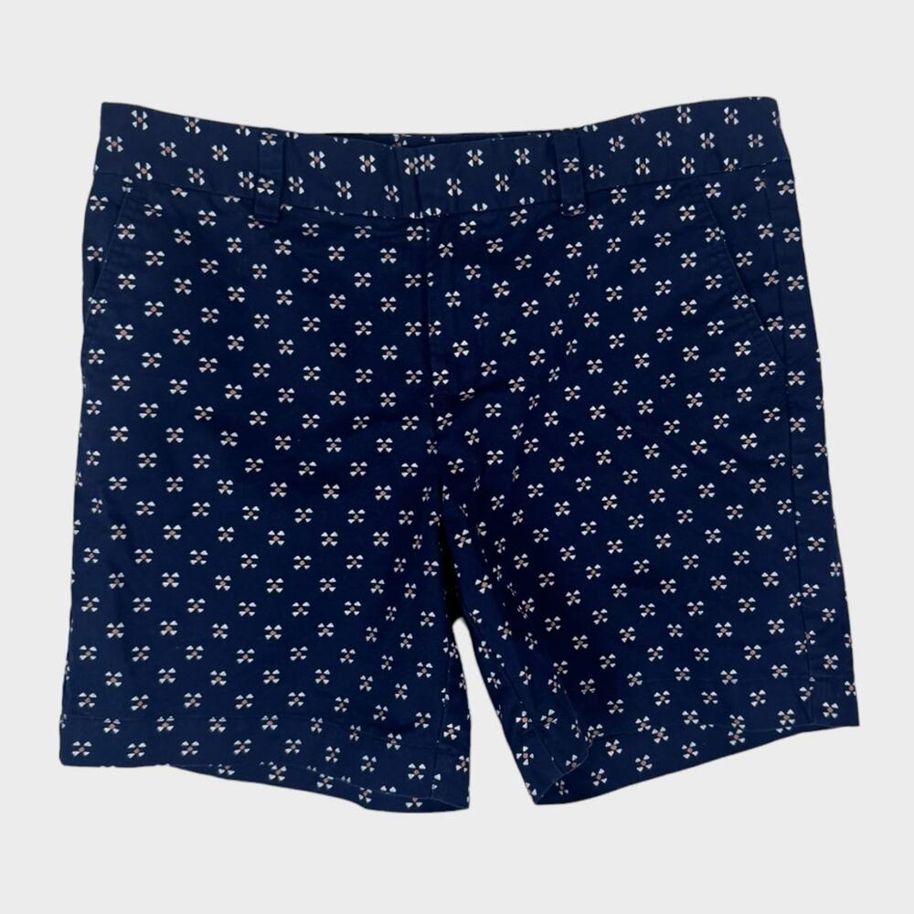 Tommy Hilfiger Womens Size 10 Shorts Blue White Patterned 100% Cotton